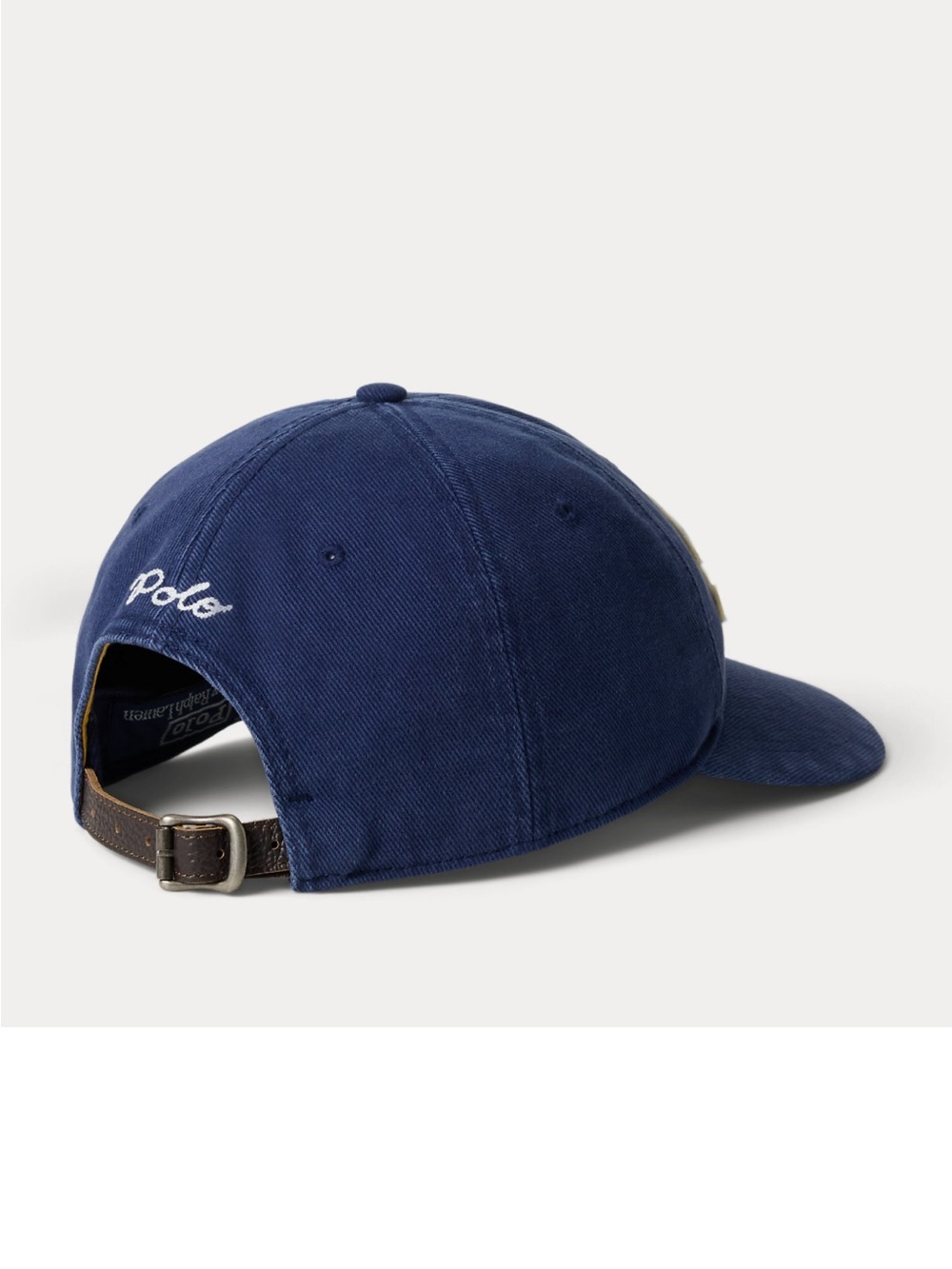 Ralph Script Baseball Cap in Navy with Yellow Logo - Picture 2 of 8